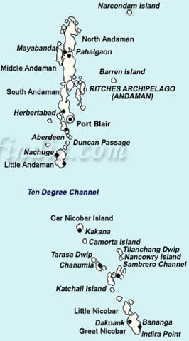 Andaman Nicobar Islands Map 